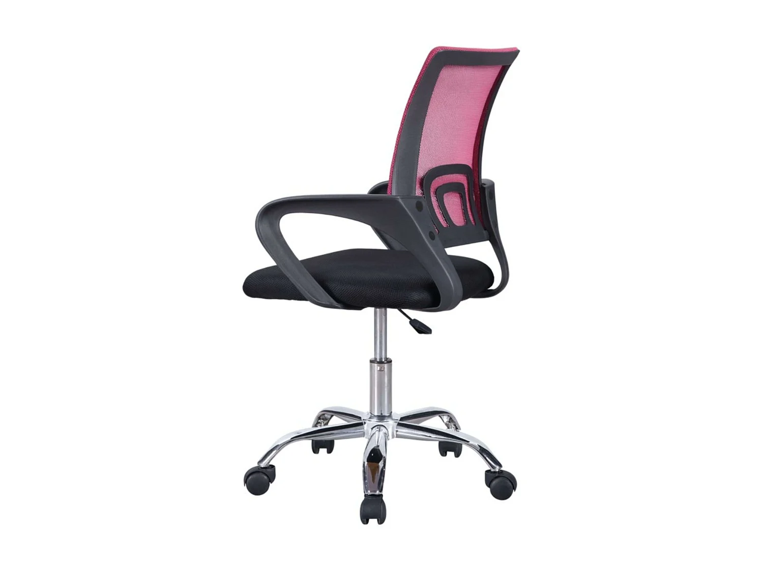 Silla de oficina Vita giratoria refuerzo lumbar y apoyabrazos rosa y negro
