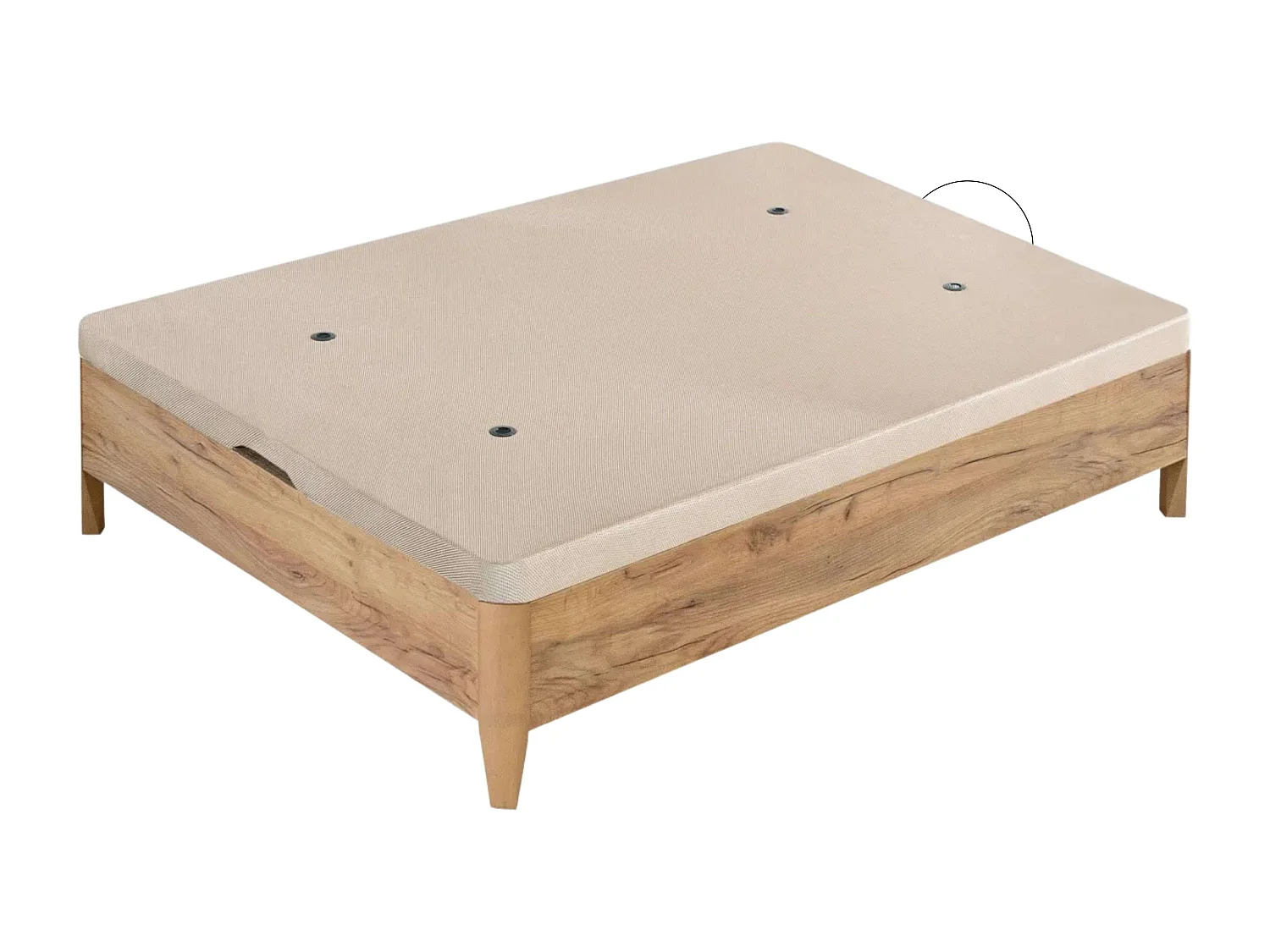 Canapé Cope madera tapa anticurva apertura gas roble Amazonas 135x190 cm