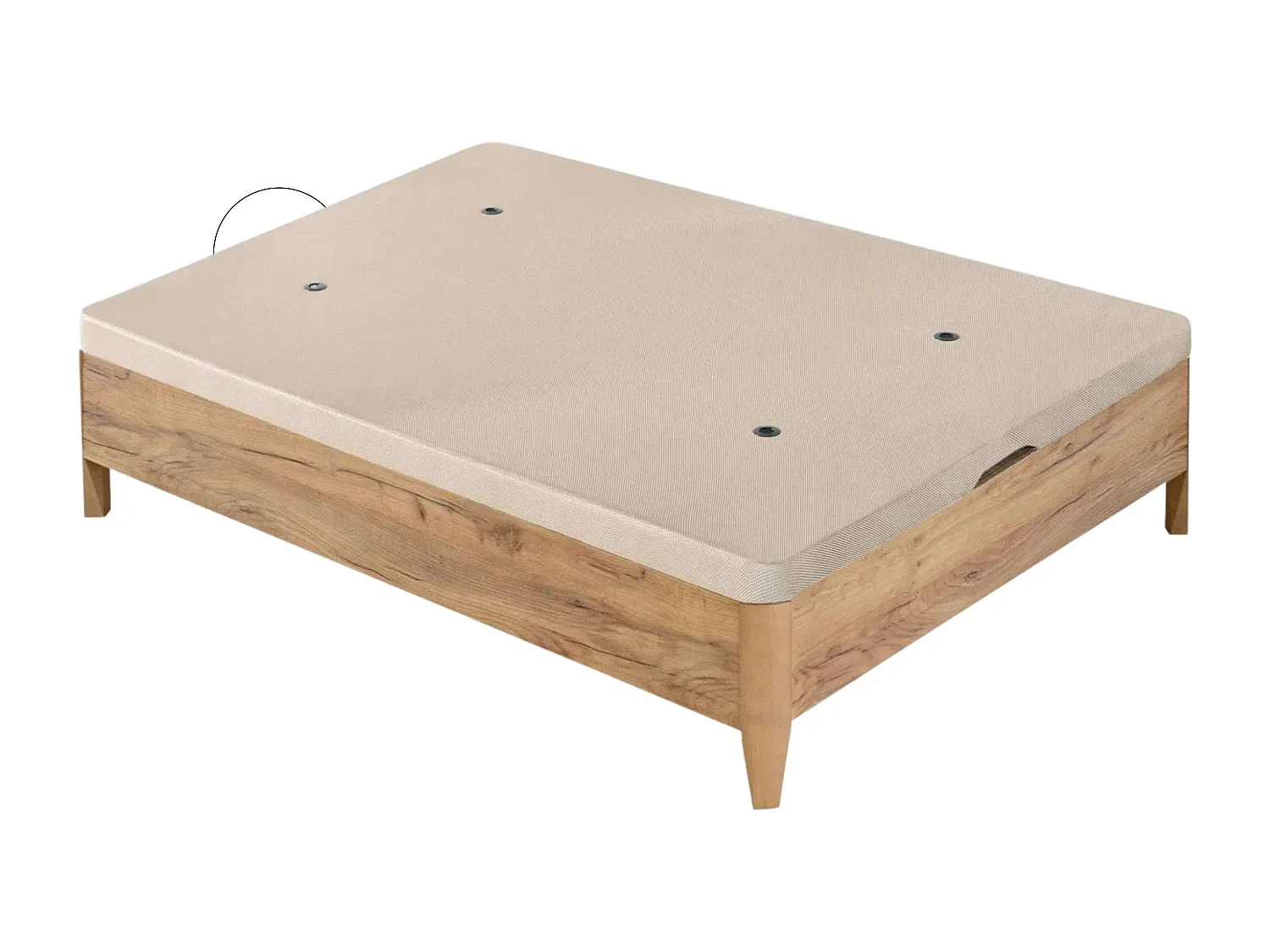 Canapé Cope madera tapa anticurva apertura gas roble Amazonas 135x190 cm