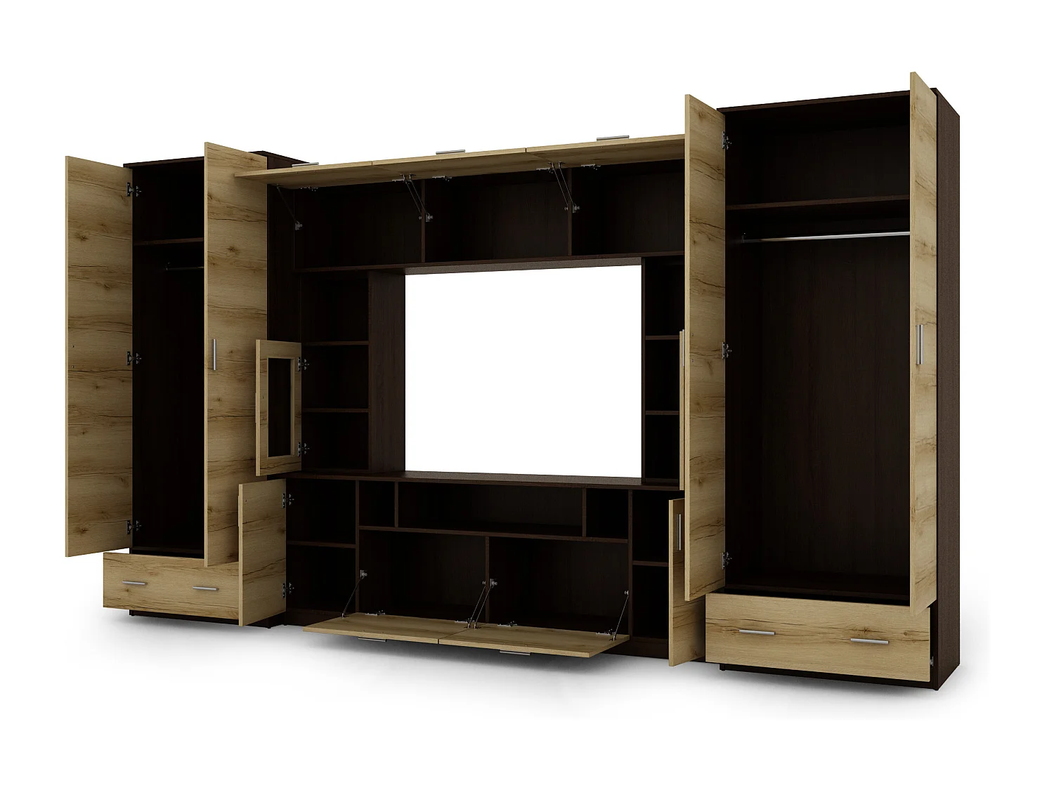 Parete attrezzata con grandi armadi e pensili – Direttamente dal produttore EMEBLAST