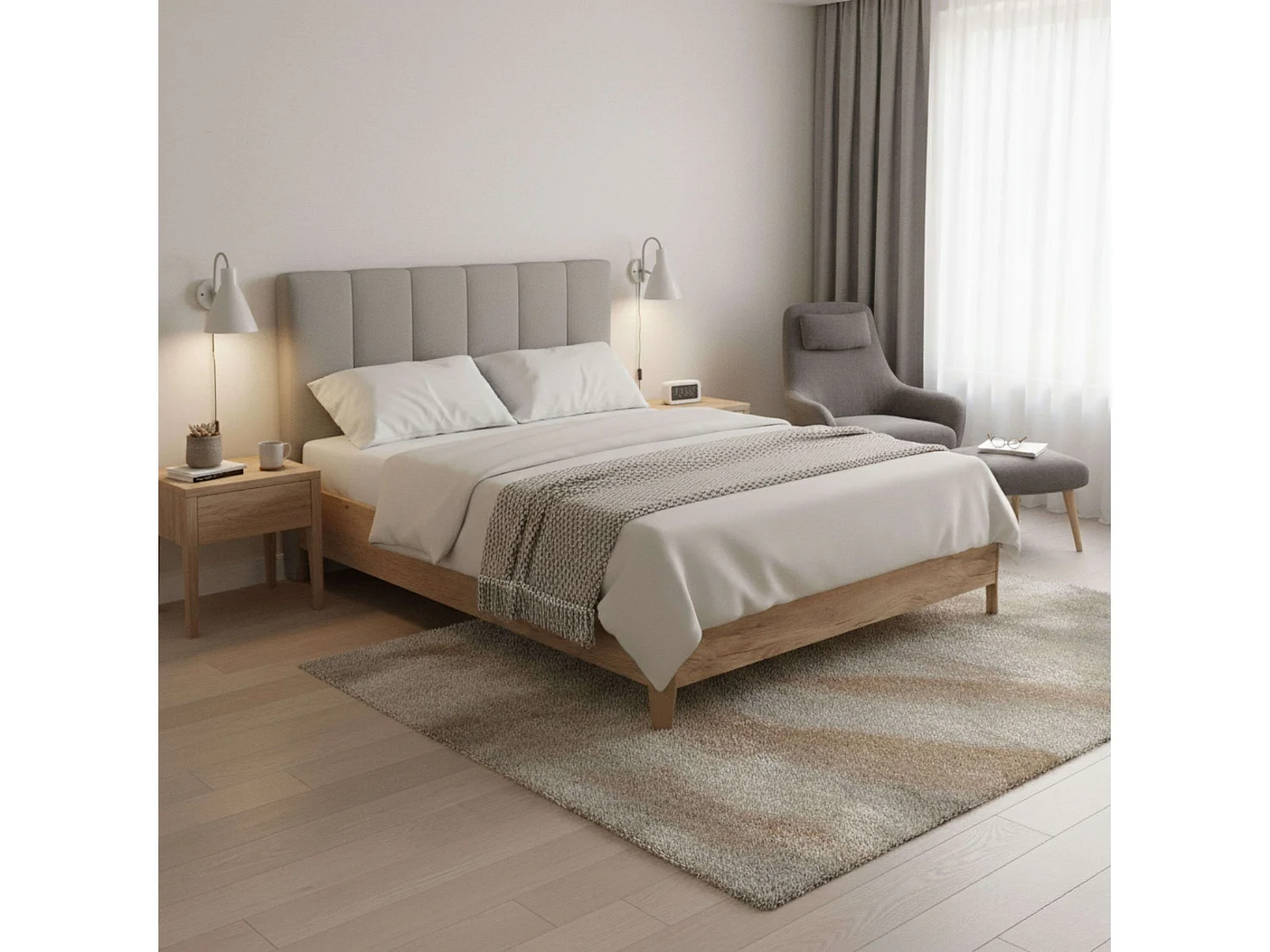 Canapé Cope madera bombines de gas tapa anti curva roble Amazonas 90x190 cm