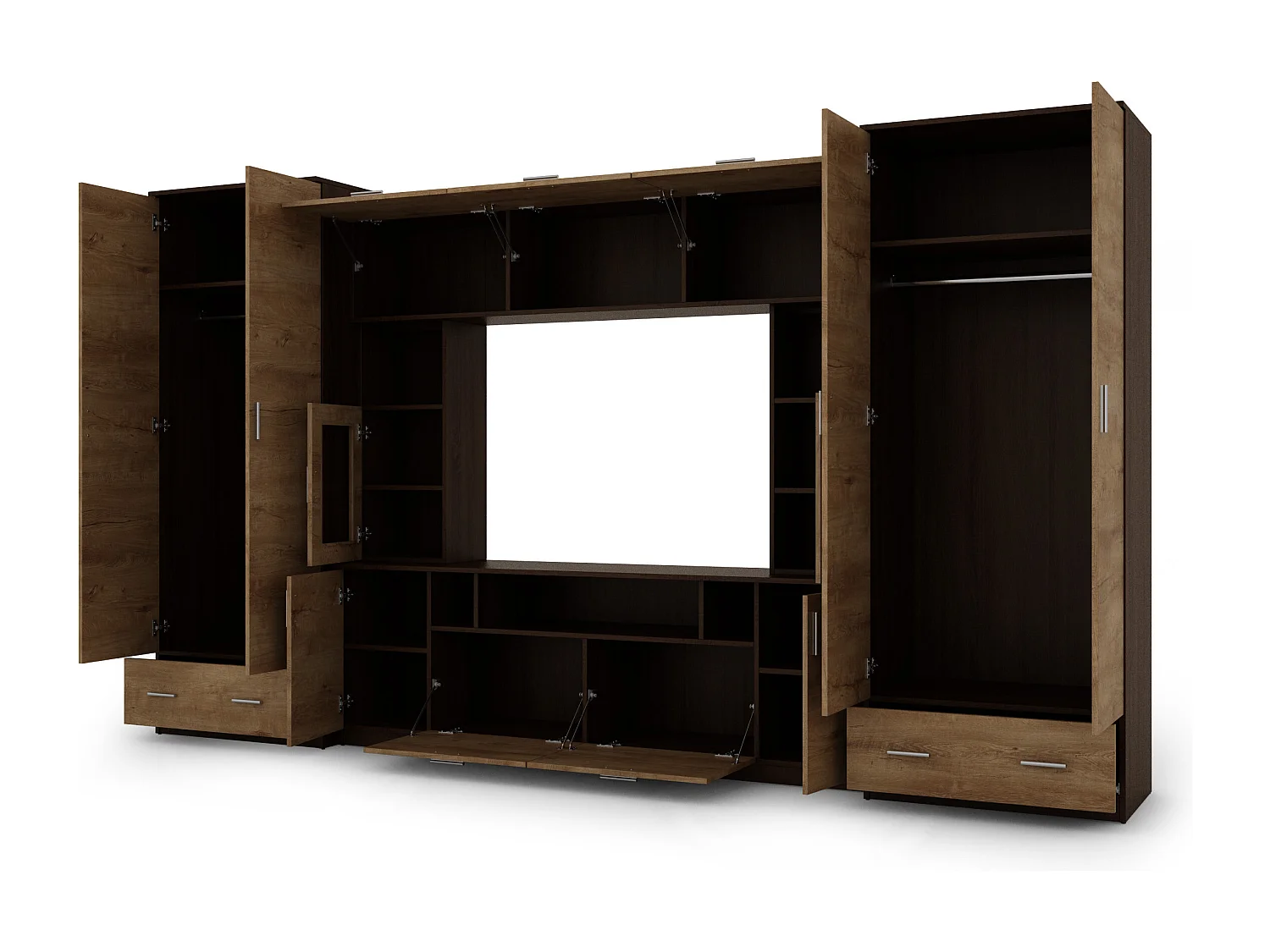 Parete attrezzata con grandi armadi e pensili – Direttamente dal produttore EMEBLAST