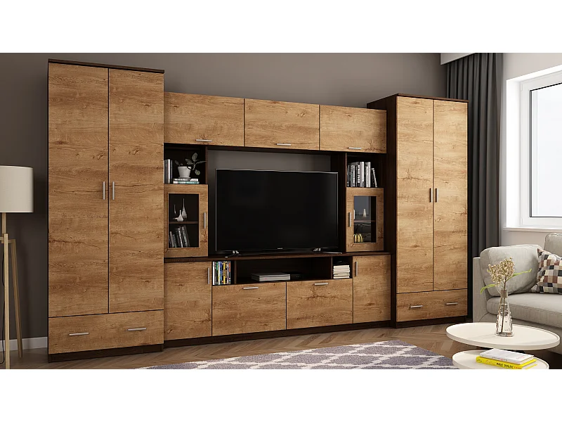 Parete attrezzata con grandi armadi e pensili – Direttamente dal produttore EMEBLAST