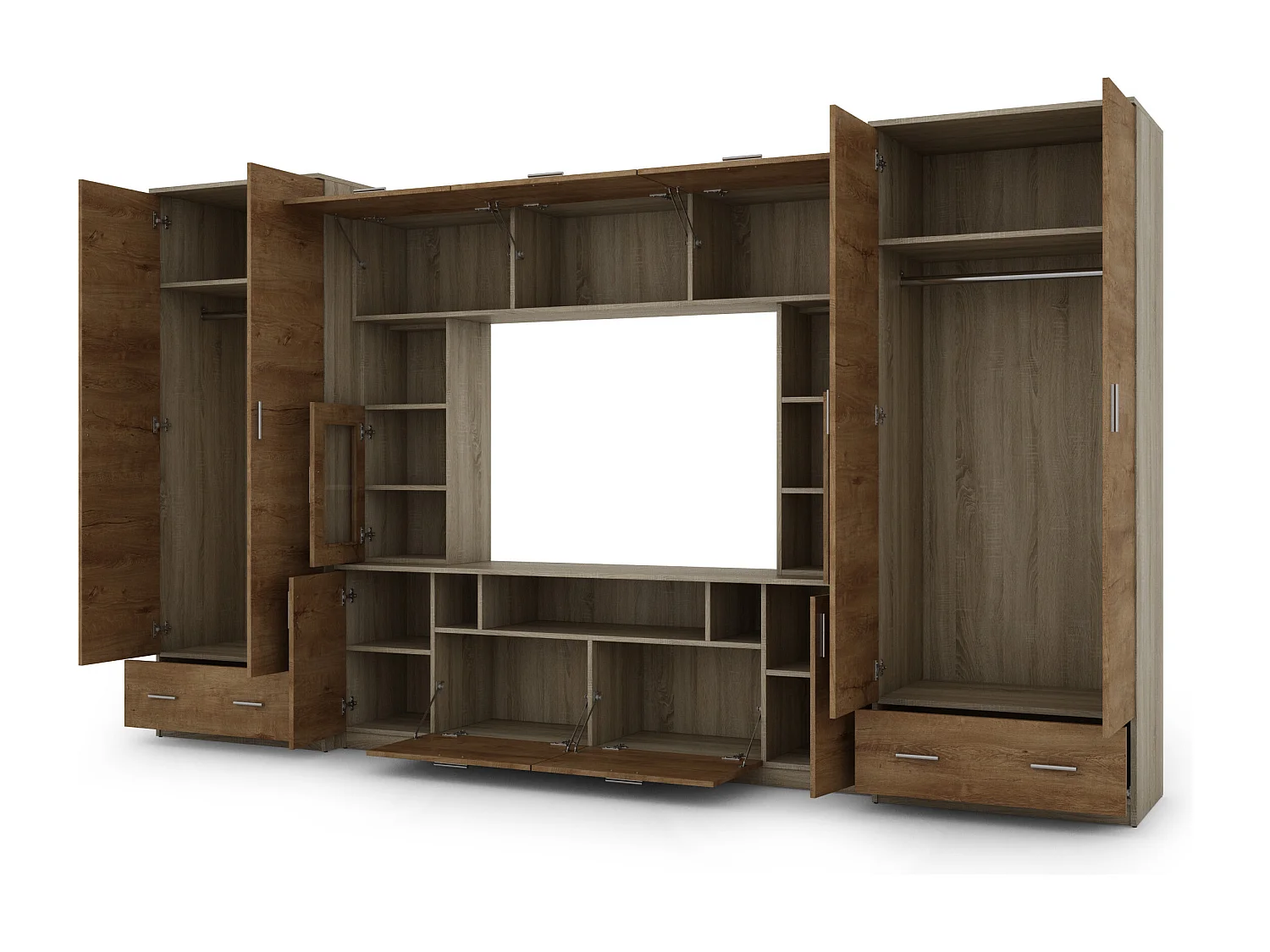 Parete attrezzata con grandi armadi e pensili – Direttamente dal produttore EMEBLAST