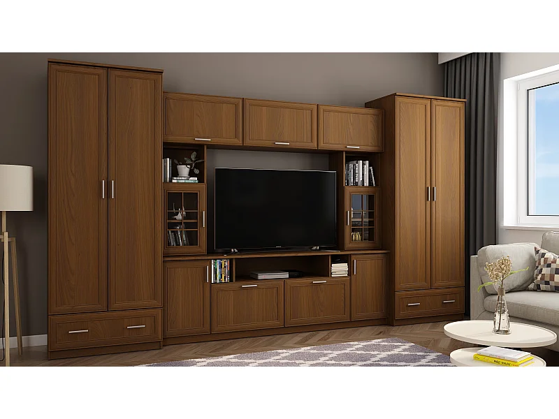 Meuble de séjour complet avec grandes armoires et rangements hauts – Direct fabricant EMEBLAST