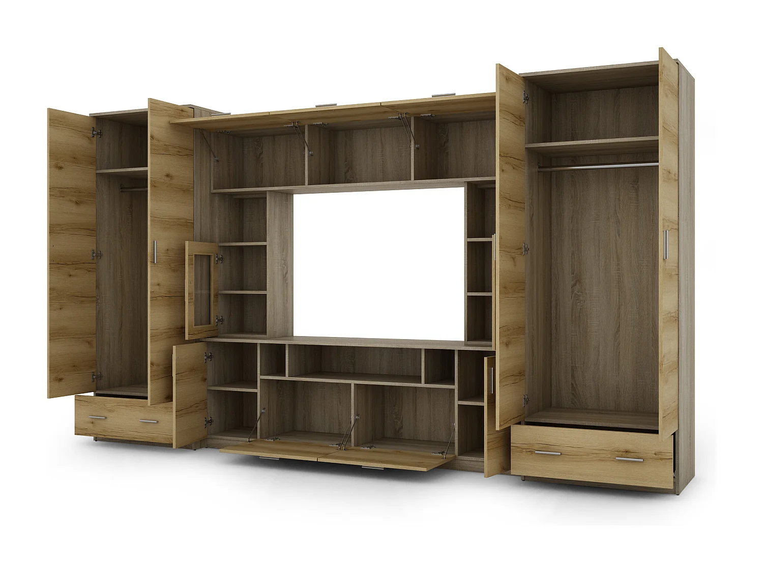 Meuble de séjour complet avec grandes armoires et rangements hauts – Direct fabricant EMEBLAST