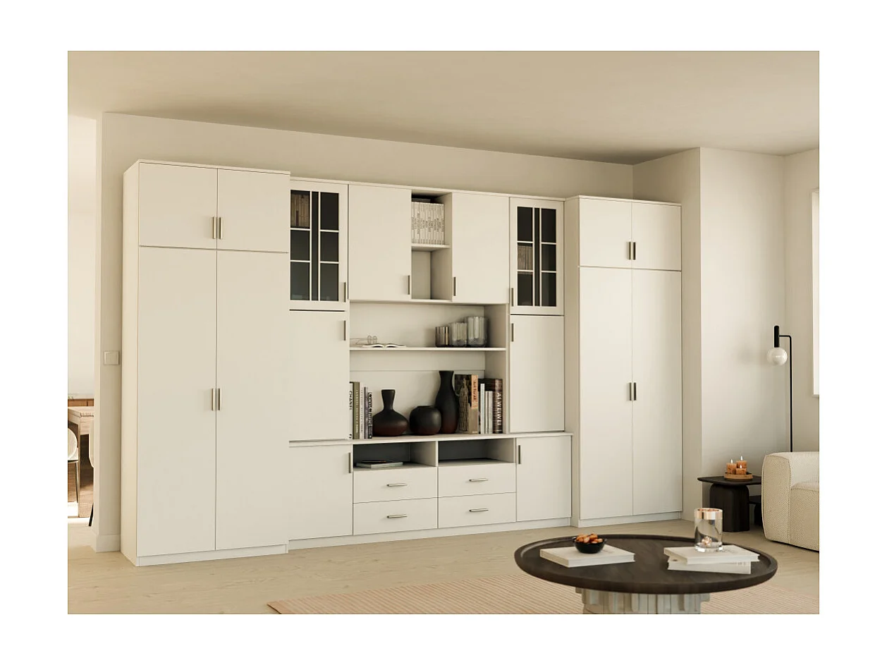 Parete attrezzata con grandi armadi e pensili SAWA – Direttamente dal produttore EMEBLAST