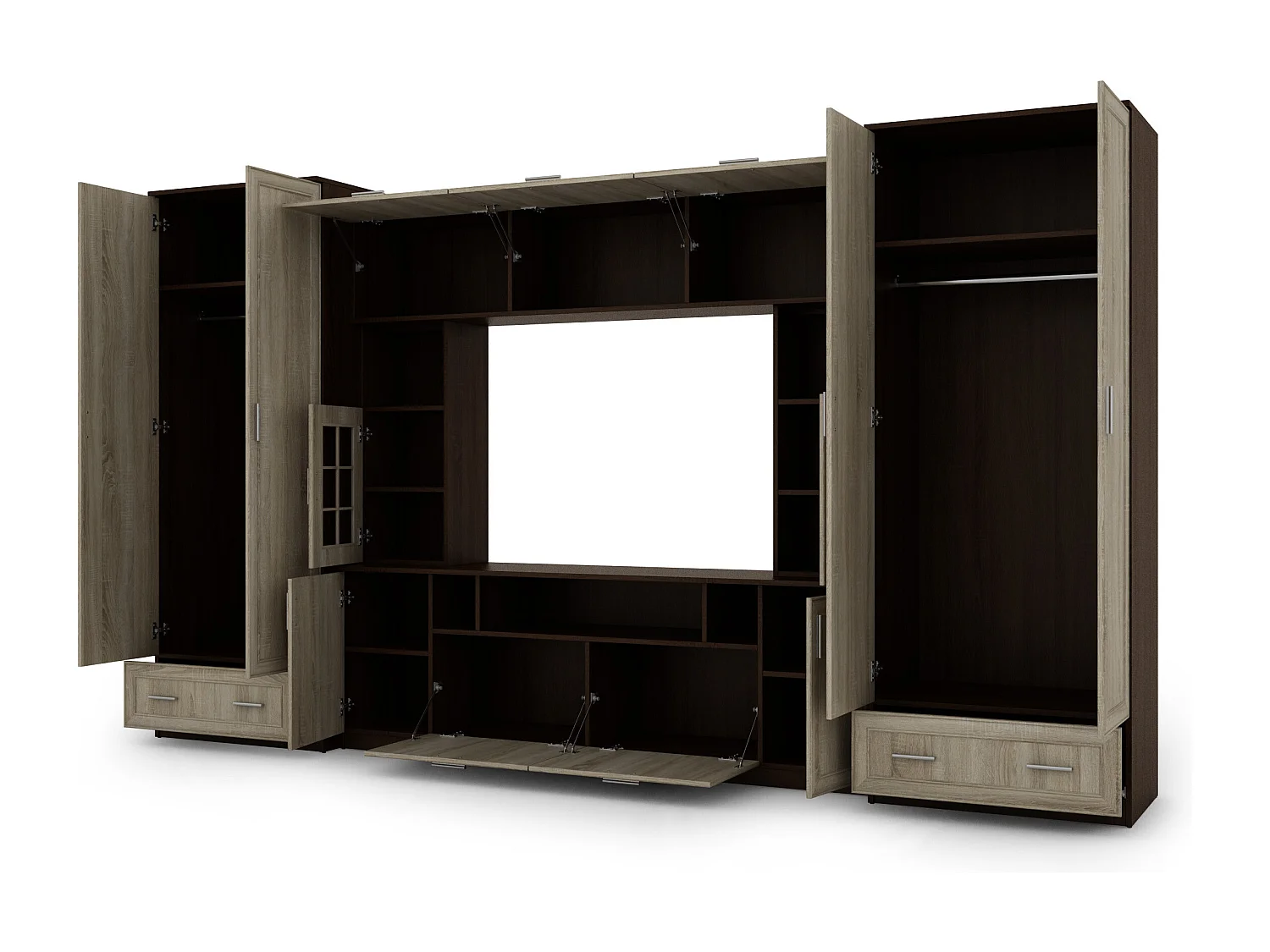 Meuble de séjour complet avec grandes armoires et rangements hauts – Direct fabricant EMEBLAST