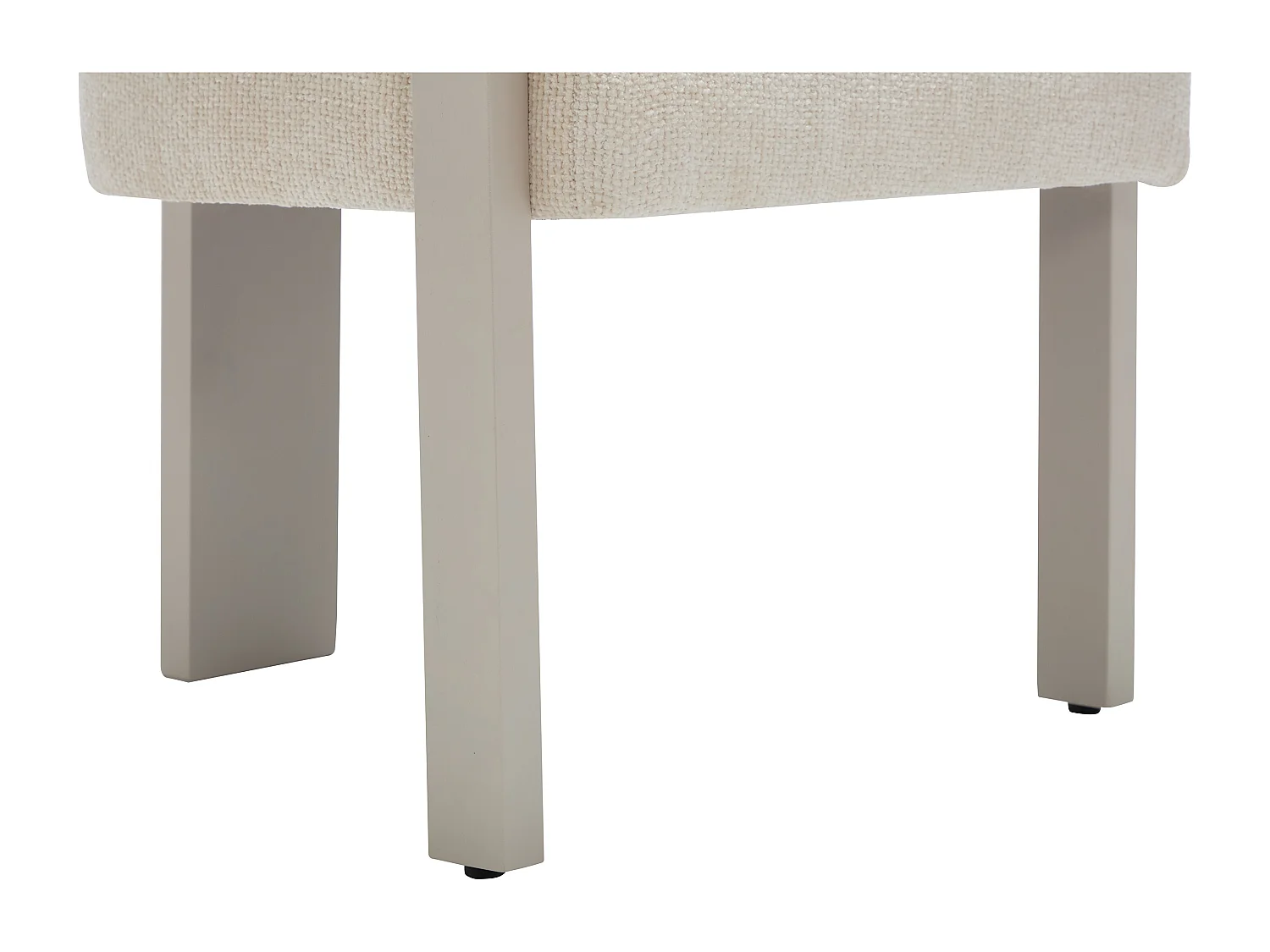 Lot de 6 chaises avec accoudoirs en tissu texturé et bois d'hévéa beige - Crème - LIVELIA de Pascal Morabito