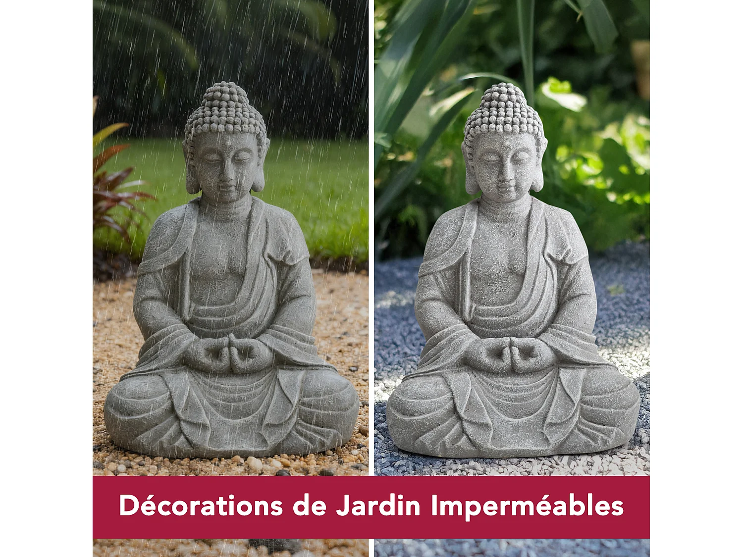 SUNJOY Grande statue de Bouddha décorative pour le jardin