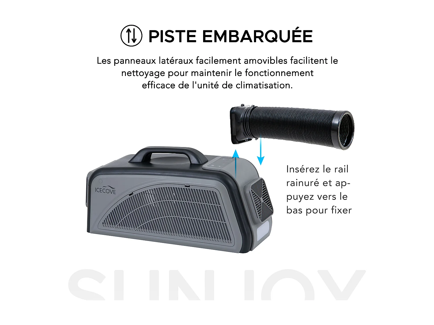 Climatiseur portable IceCove pour tentes d'extérieur et usage intérieur - Gris