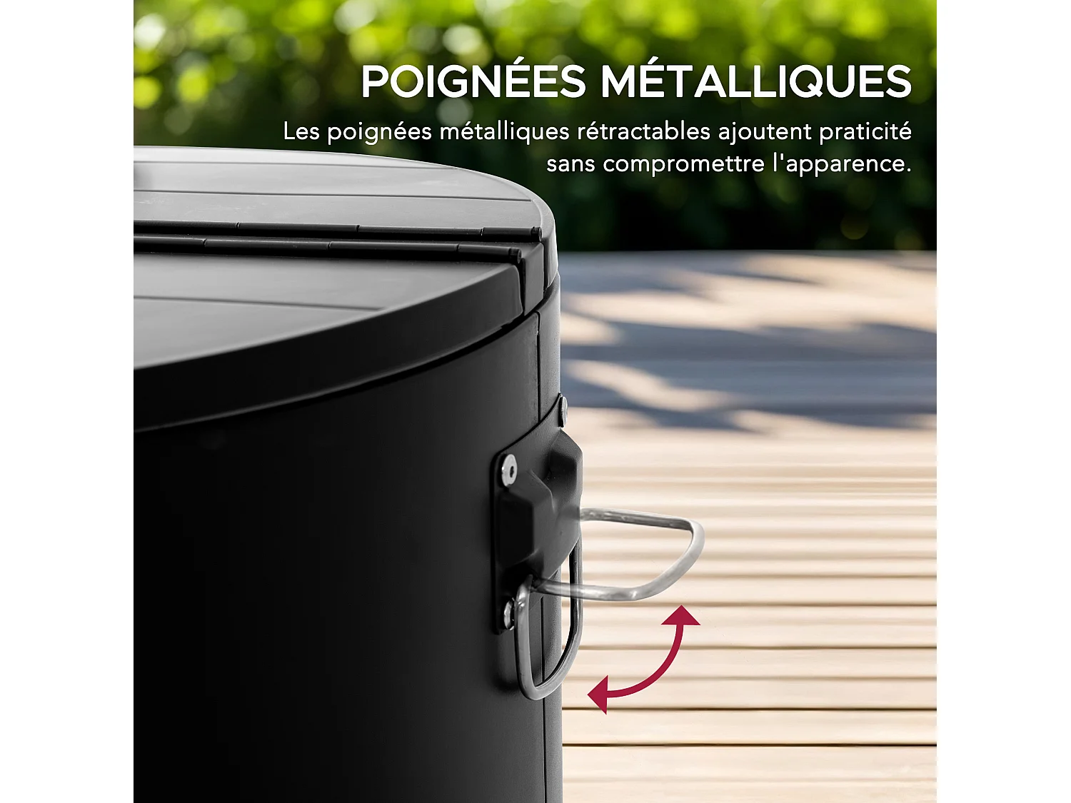 Glacière à roulettes Tinley 56 L, glacière portable pour boissons avec décapsuleur et étagère.