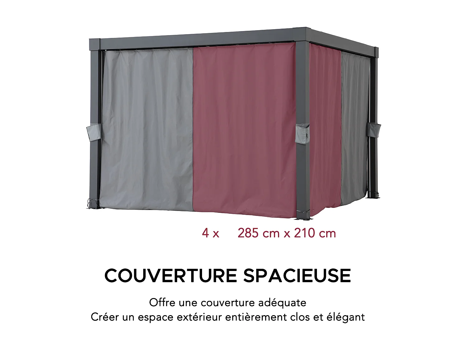 Rideaux de remplacement SUNJOY pour pergola à lames orientables de 306 cm x 306 cm