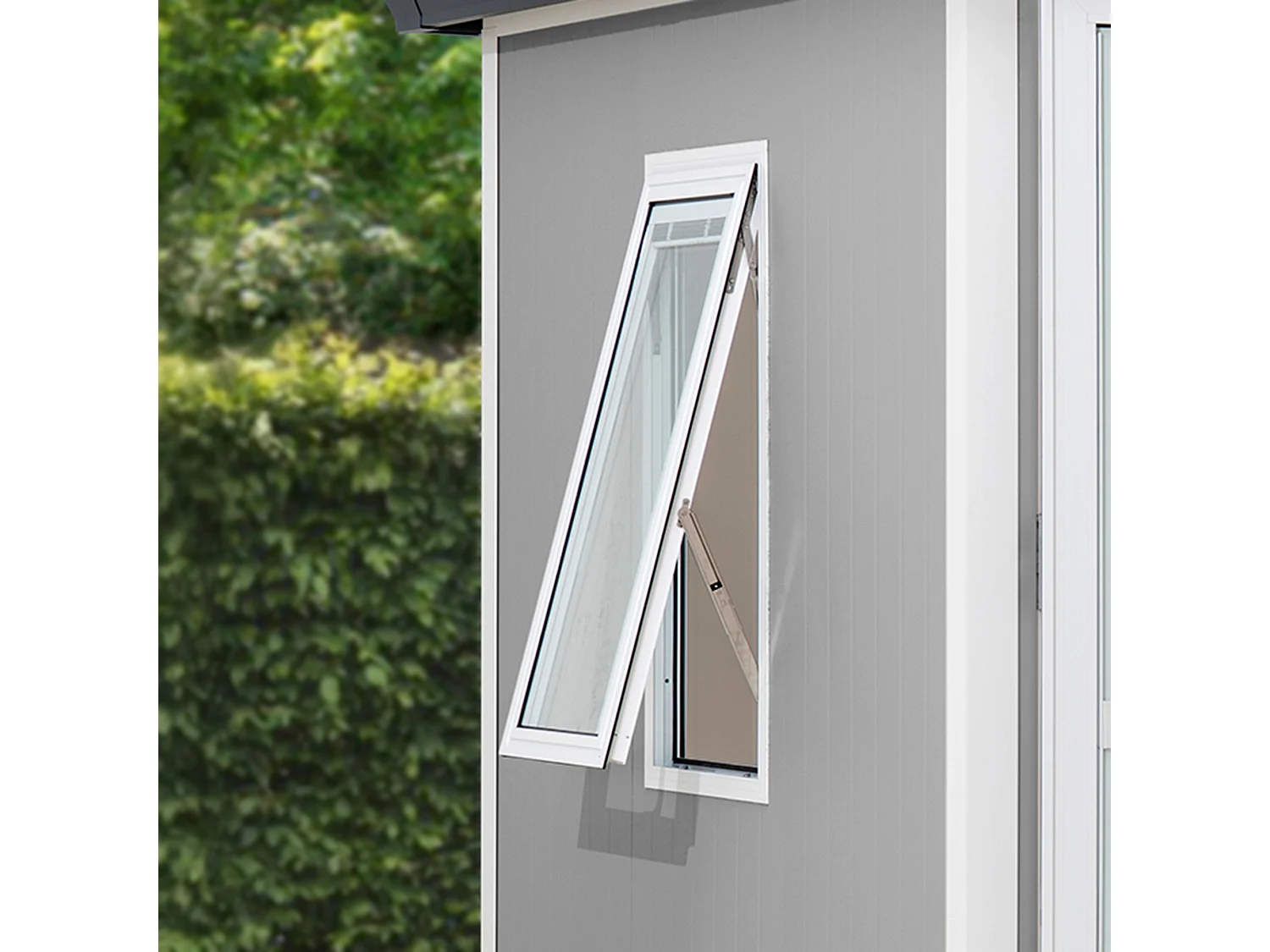 Abri de jardin RIGA avec plancher, fenêtres et portes verrouillables.