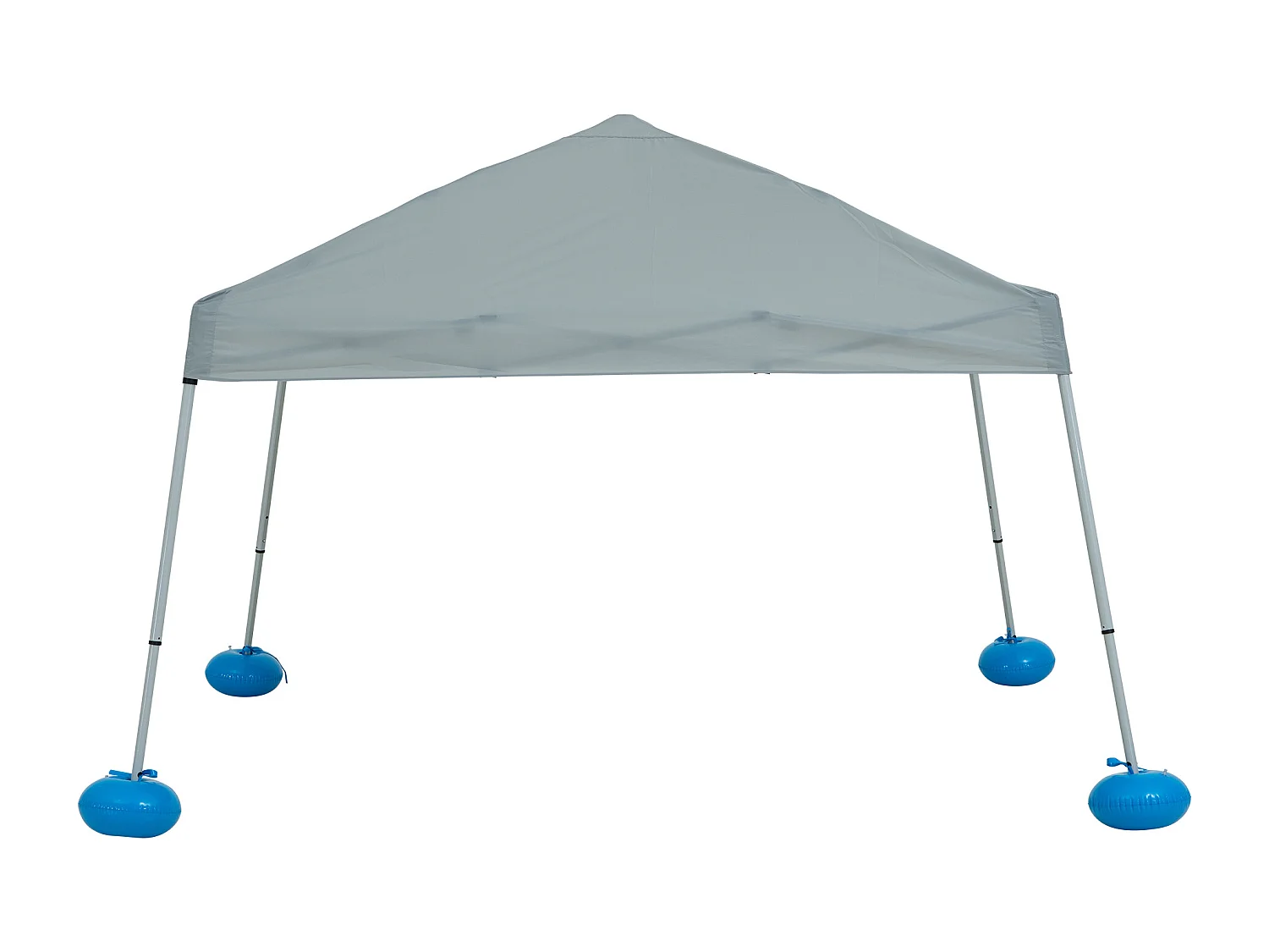 Gazebo flottant pour piscine GRAN 300 cm x 300 cm avec flotteurs en PVC et sac de transport, gris.