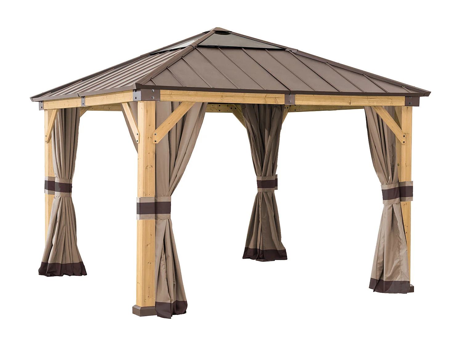 Rideaux de remplacement SUNJOY pour tonnelles à ossature bois de 273 cm x 273 cm