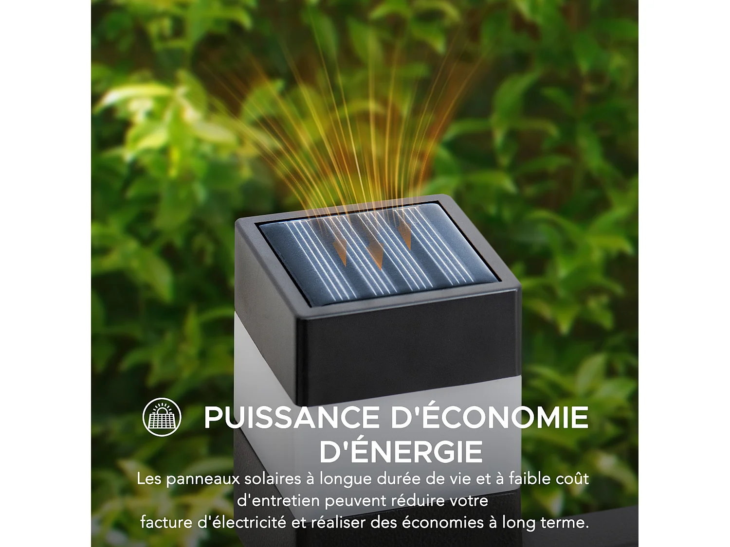 SUNJOY Clôture de jardin en métal avec éclairage solaire (lot de 5) - Treillis