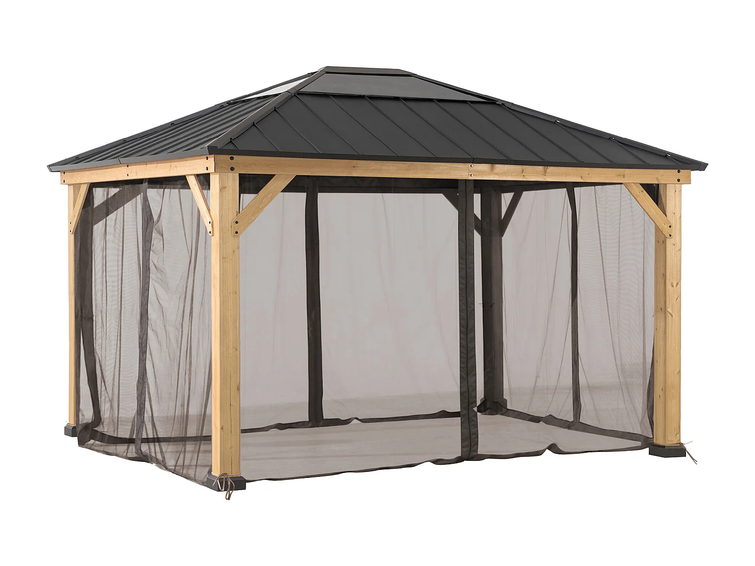 Moustiquaire de remplacement SUNJOY pour tonnelles en bois de 335 cm x 393 cm