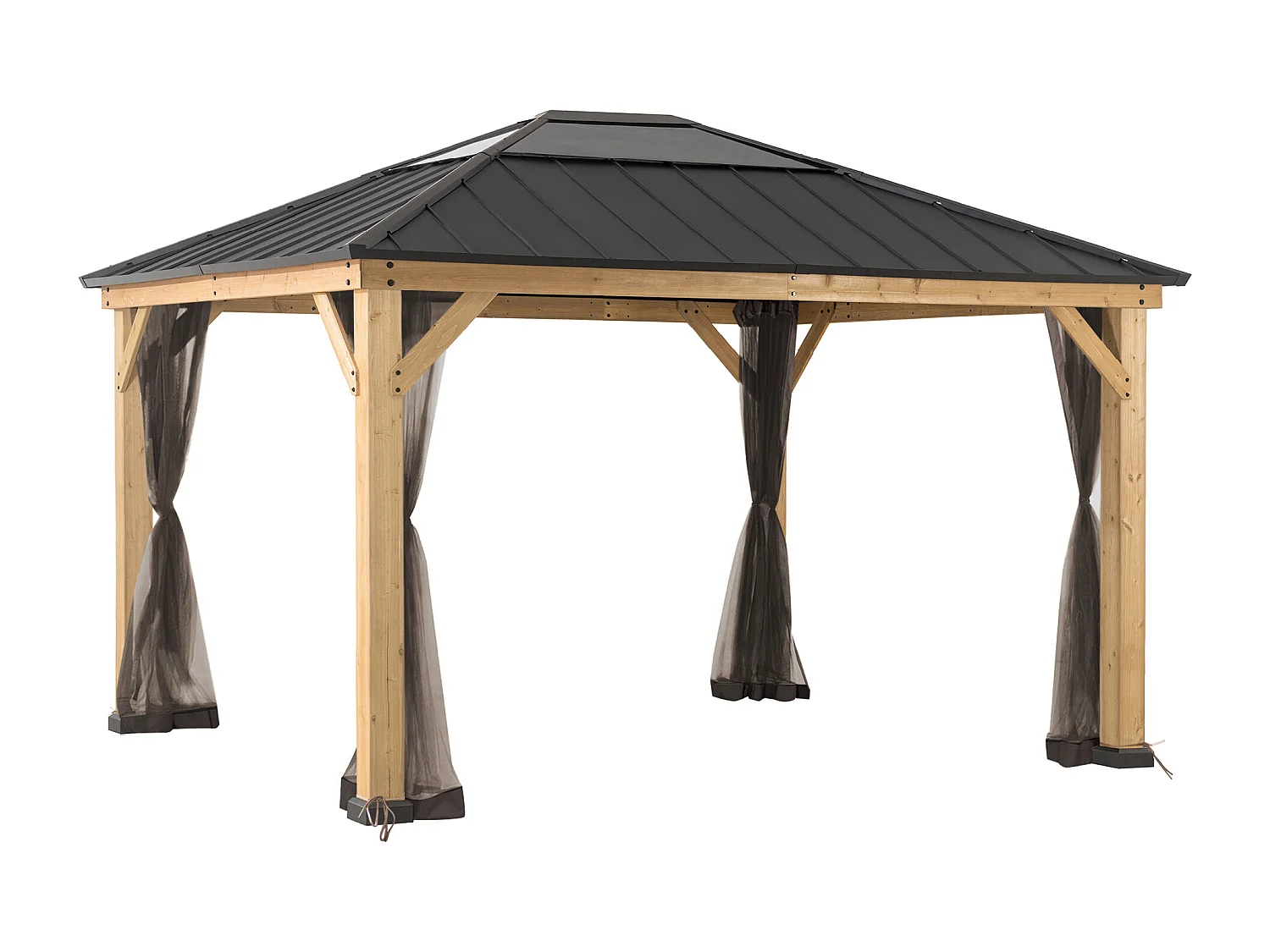 Moustiquaire de remplacement SUNJOY pour tonnelles en bois de 335 cm x 393 cm