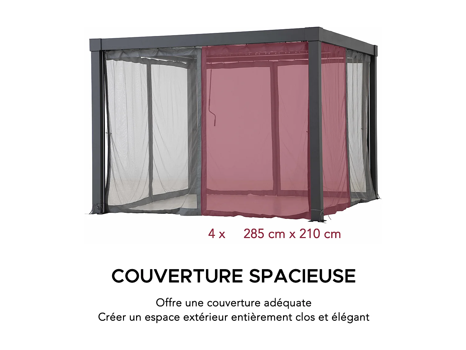 Moustiquaire de remplacement SUNJOY pour pergola à lames de 306 cm x 306 cm