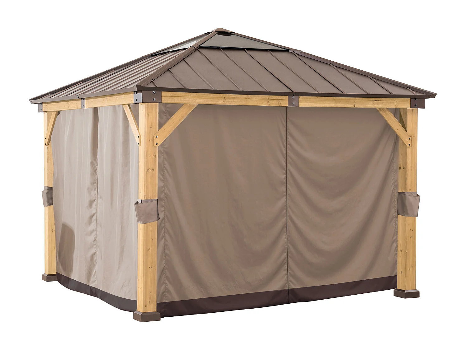 Rideaux de remplacement SUNJOY pour tonnelles à ossature bois de 336 cm x 336 cm