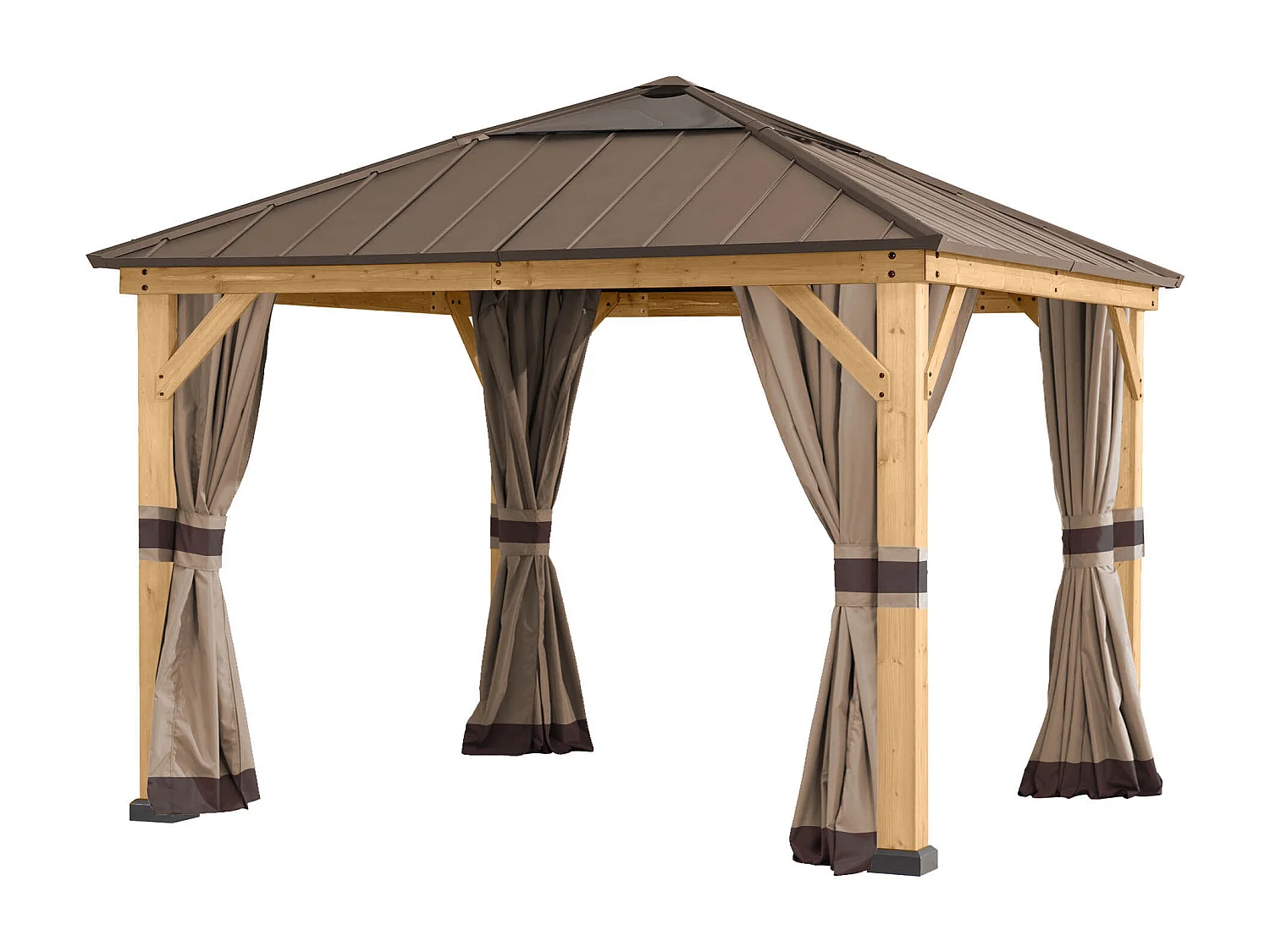 Rideaux de remplacement SUNJOY pour tonnelles à ossature bois de 336 cm x 336 cm