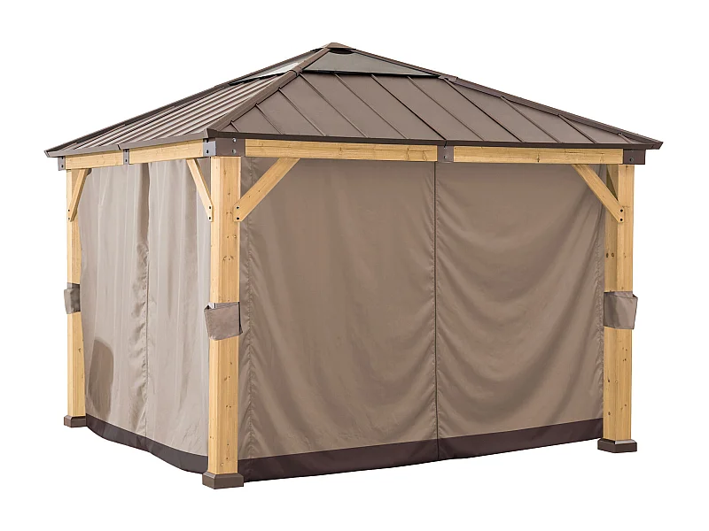 Rideaux de remplacement SUNJOY pour tonnelles à ossature bois de 336 cm x 336 cm