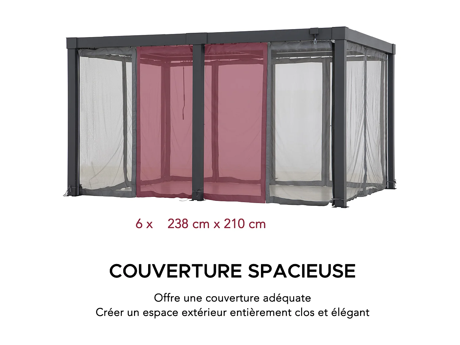 Moustiquaire de remplacement SUNJOY pour pergola à lames de 406 cm x 306 cm