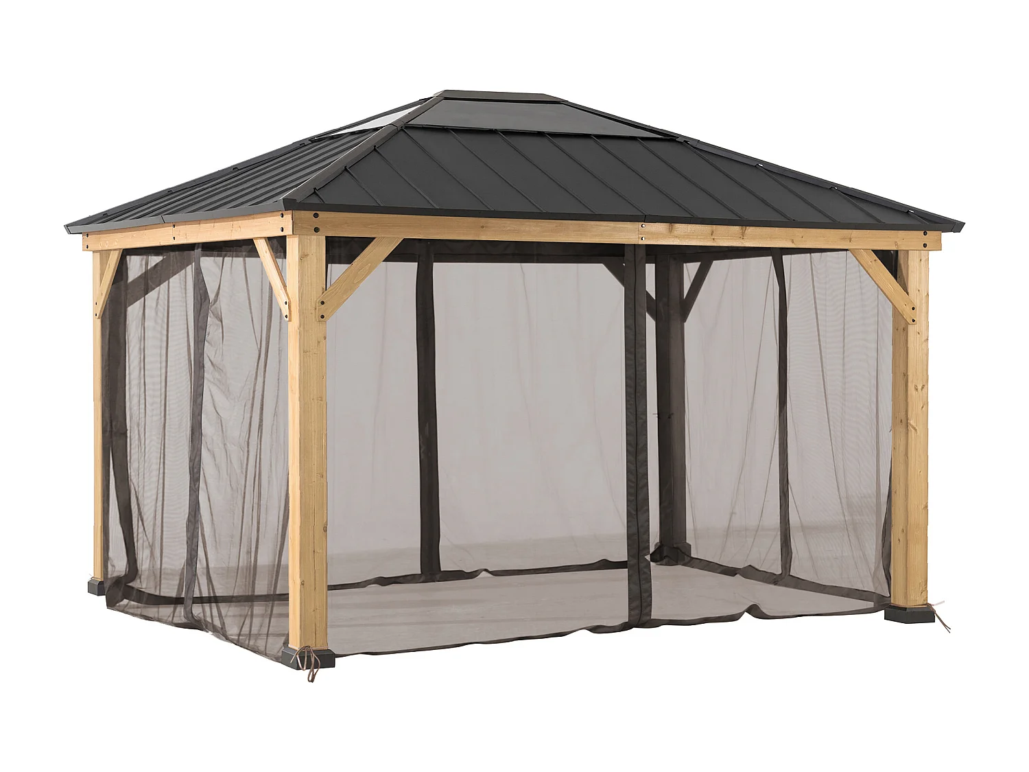 Moustiquaire de remplacement SUNJOY pour tonnelles en bois de 393 cm x 452 cm