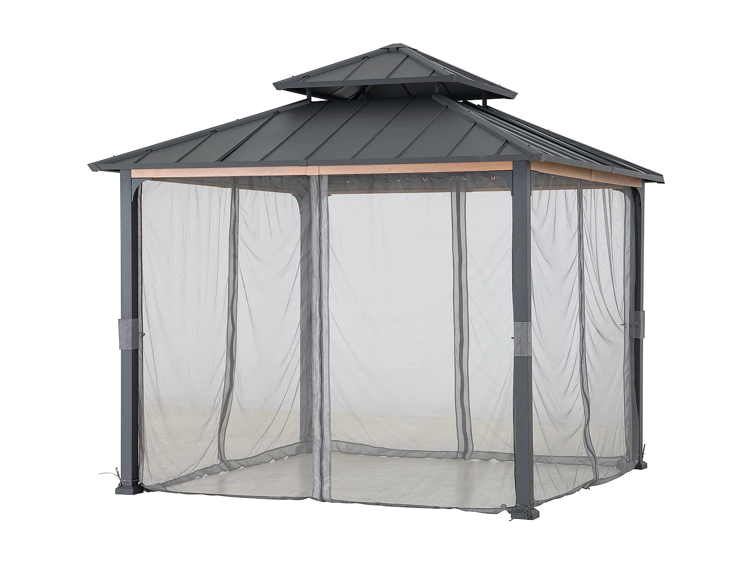 Moustiquaire de rechange SUNJOY pour tonnelle en acier de 300 cm x 300 cm