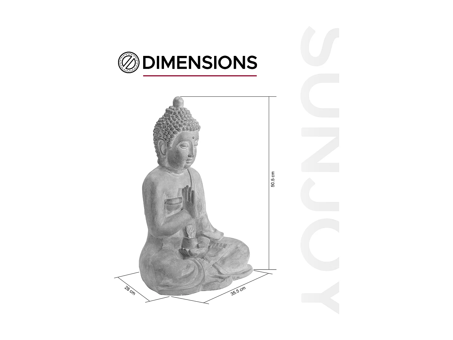 SUNJOY Grande statue de Bouddha décorative pour le jardin
