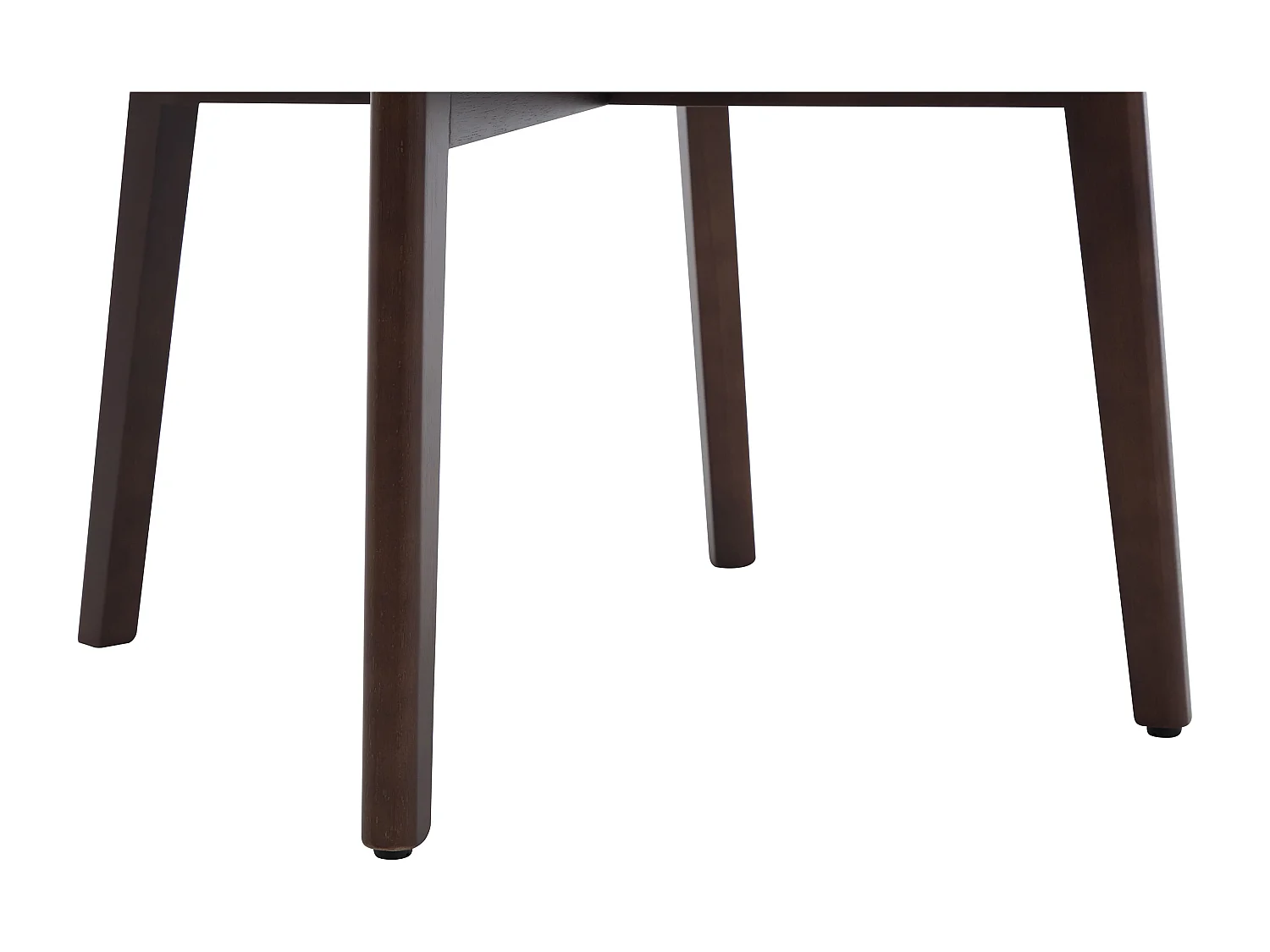 Lot de 6 chaises en tissu texturé et bois d'hévéa naturel foncé - Crème - MARLENI