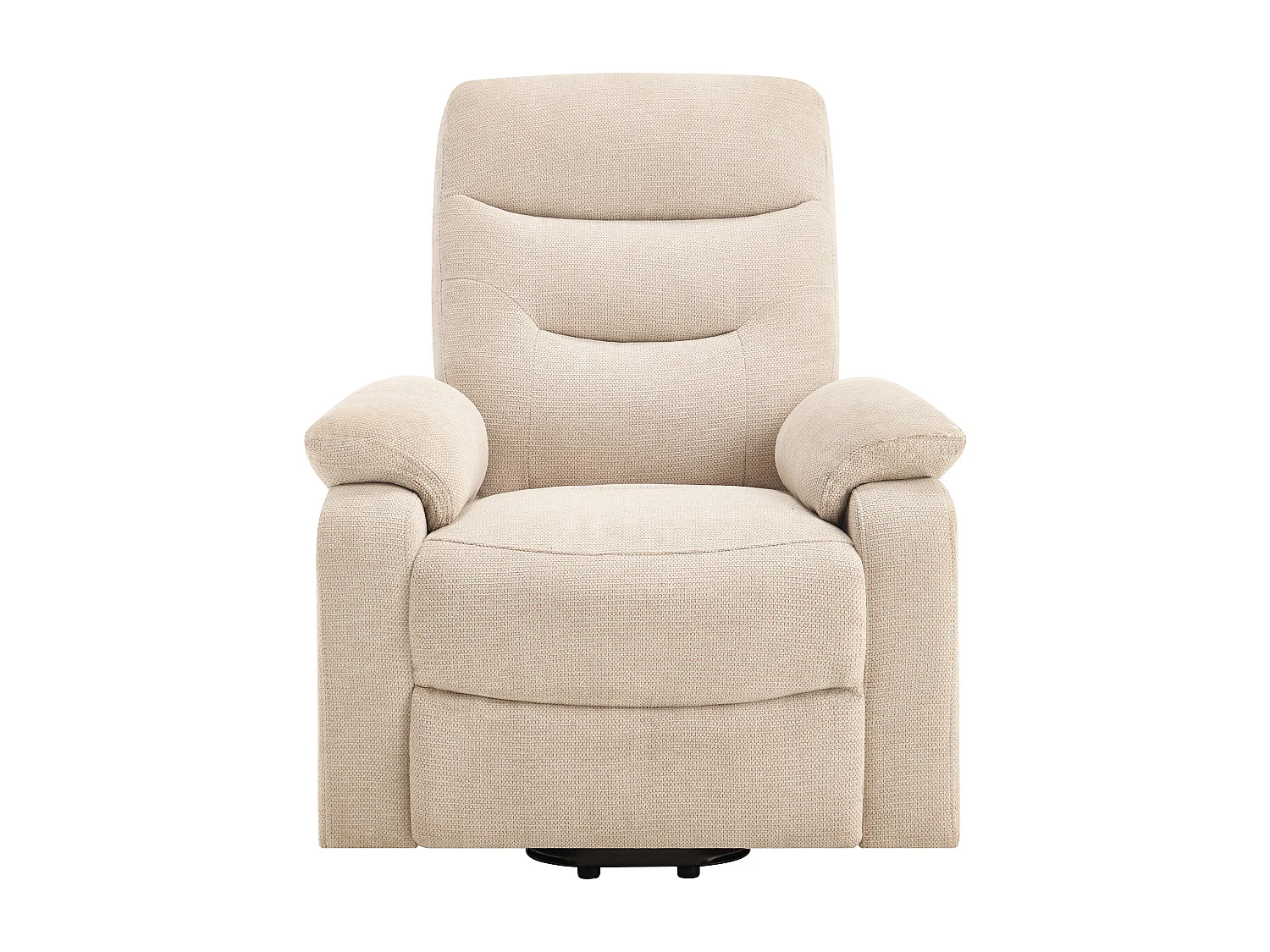 Fauteuil massant et chauffant en tissu texturé avec releveur électrique – Beige – FLUNEL