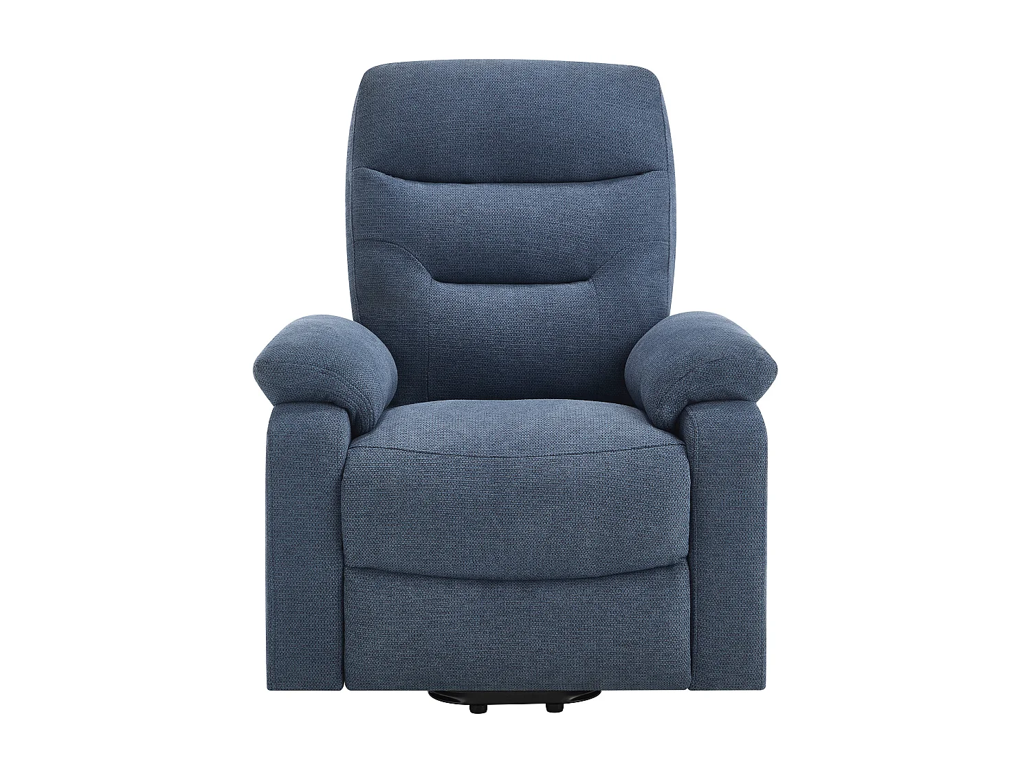 Fauteuil massant et chauffant en tissu texturé avec releveur électrique – Bleu – FLUNEL