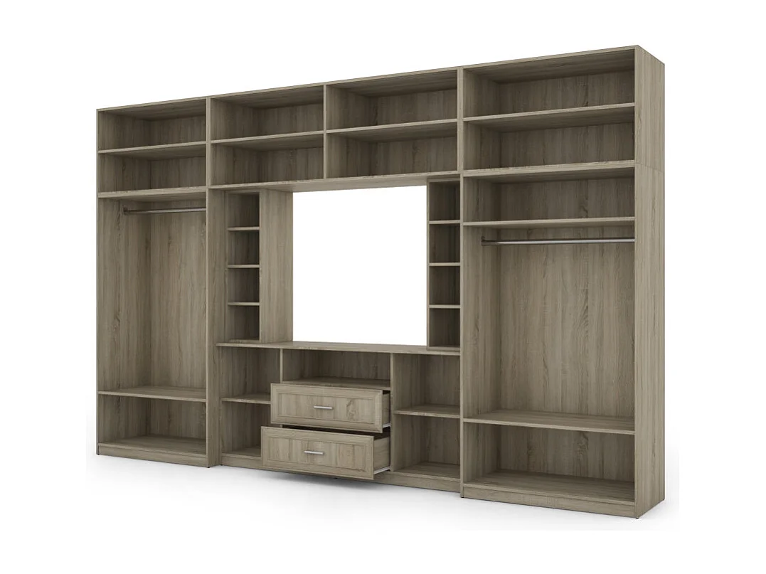 Parete attrezzata con grandi armadi e pensili DAKO – Direttamente dal produttore EMEBLAST