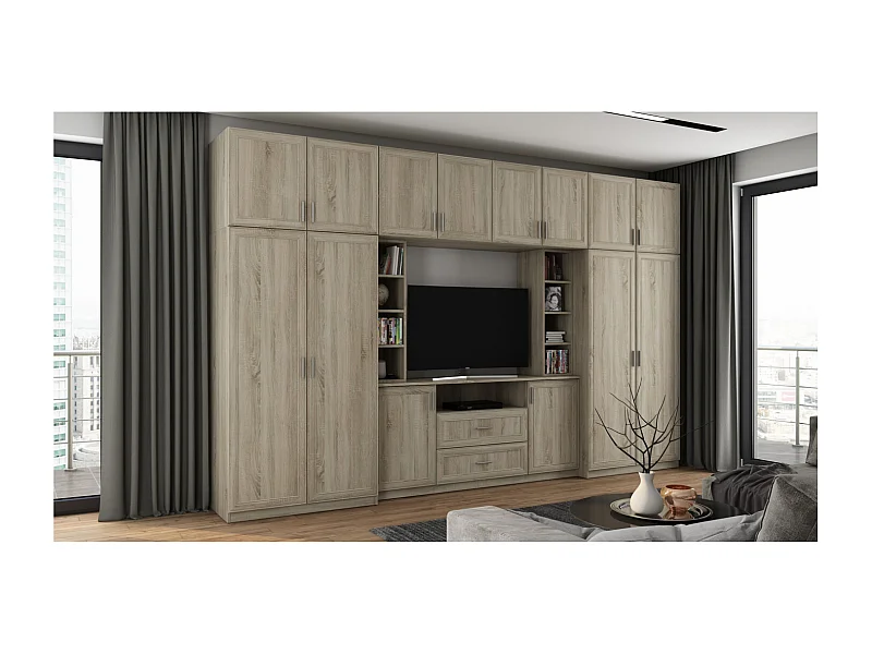 Parete attrezzata con grandi armadi e pensili DAKO – Direttamente dal produttore EMEBLAST