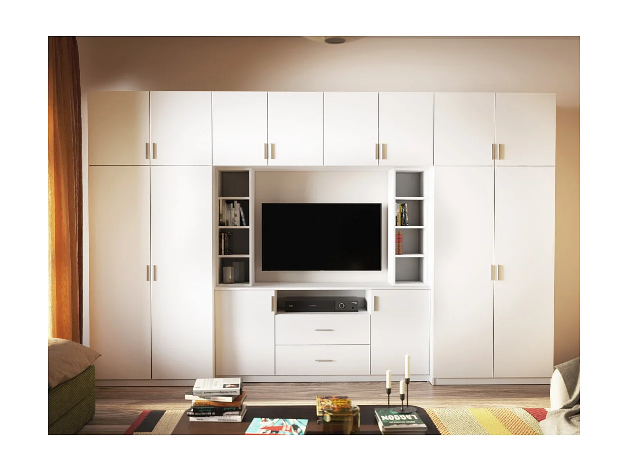 Meuble de séjour complet avec grandes armoires et rangements hauts mur de rangement DAKO – Direct fabricant EMEBLAST