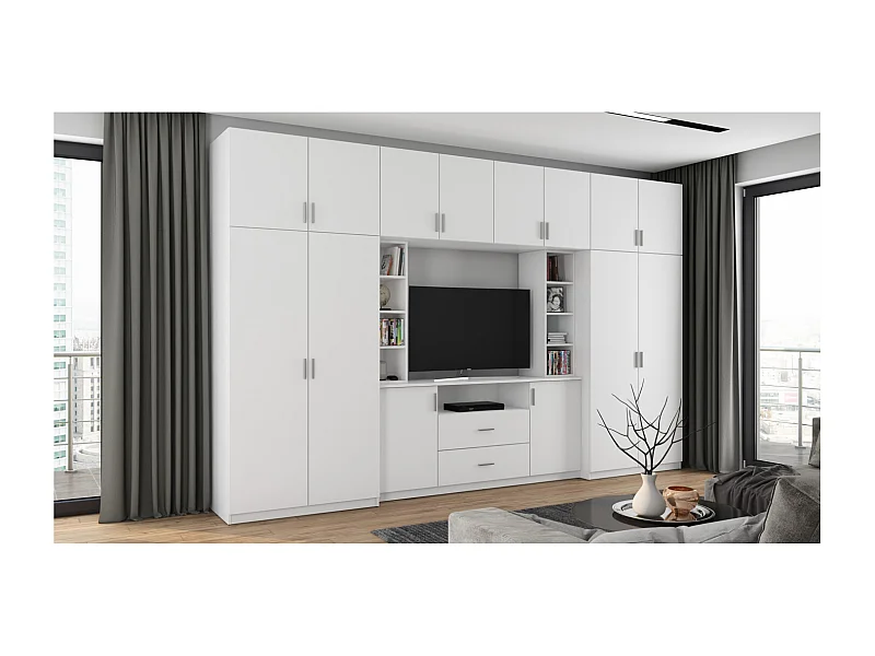 Meuble de séjour complet avec grandes armoires et rangements hauts mur de rangement DAKO – Direct fabricant EMEBLAST