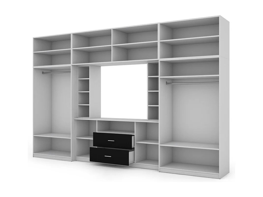 Parete attrezzata con grandi armadi e pensili DAKO – Direttamente dal produttore EMEBLAST