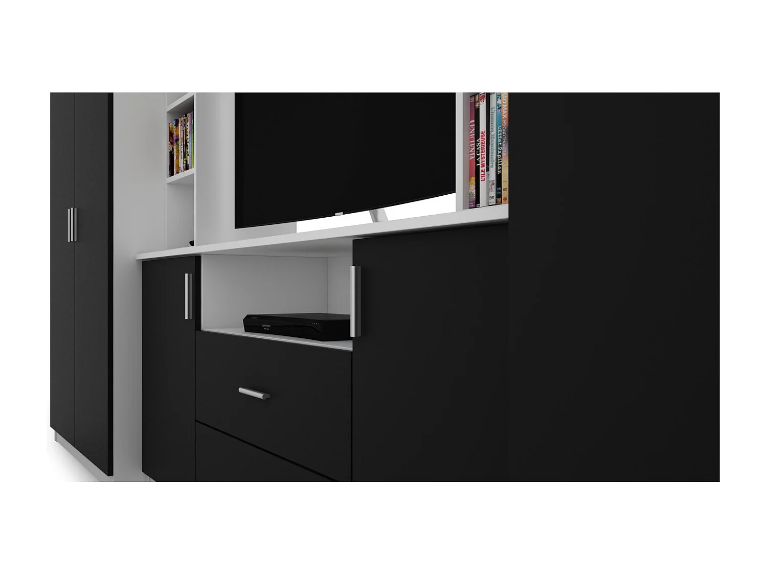 Parete attrezzata con grandi armadi e pensili DAKO – Direttamente dal produttore EMEBLAST