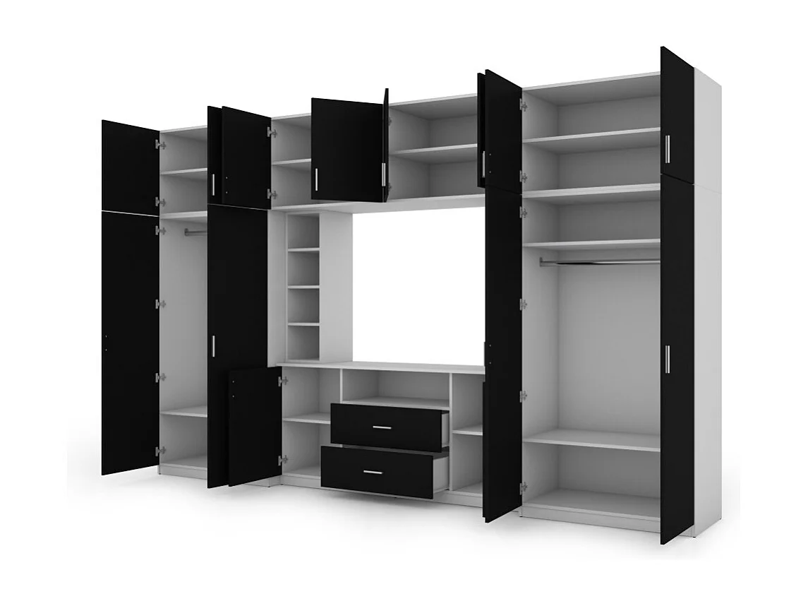 Parete attrezzata con grandi armadi e pensili DAKO – Direttamente dal produttore EMEBLAST