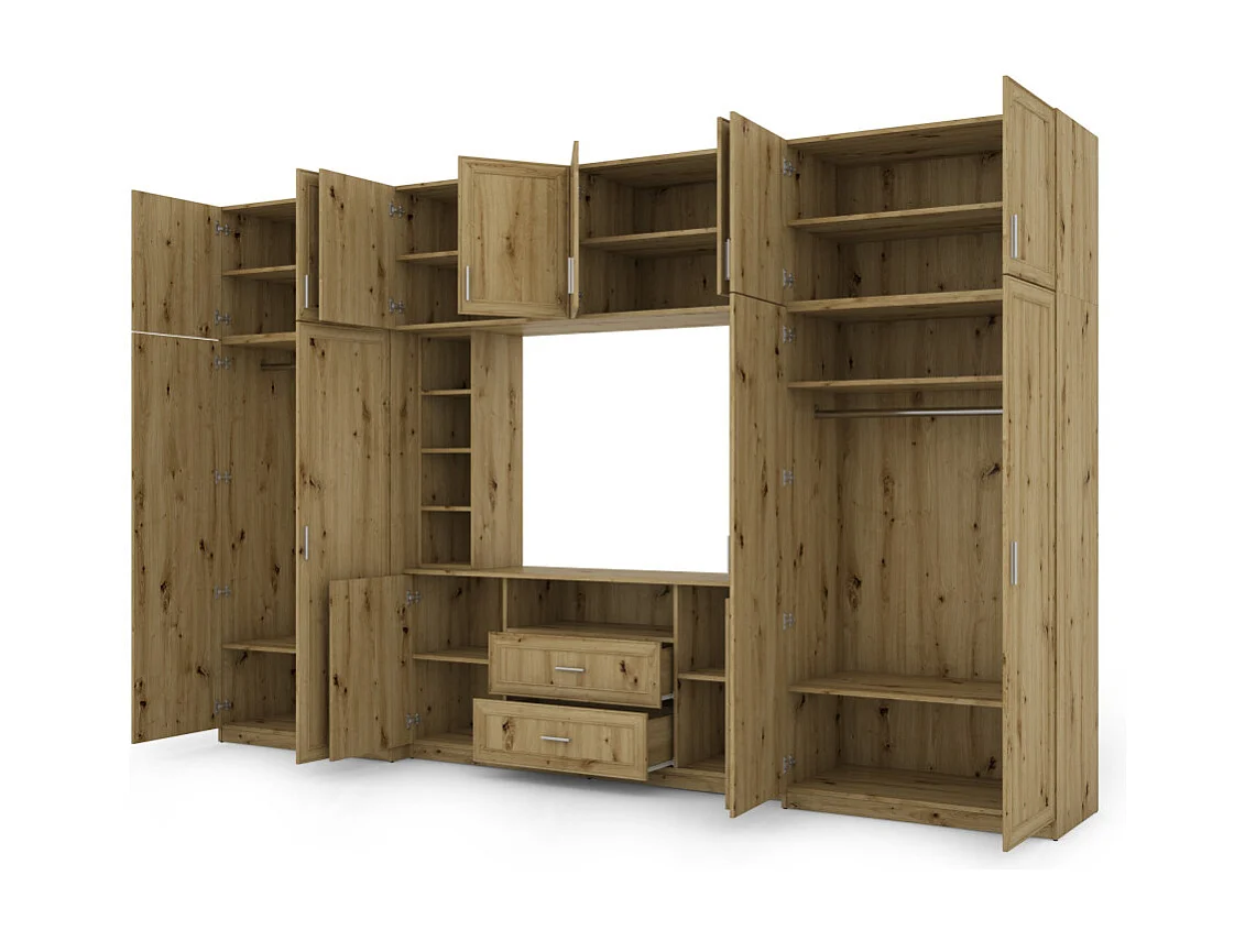 Parete attrezzata con grandi armadi e pensili DAKO – Direttamente dal produttore EMEBLAST