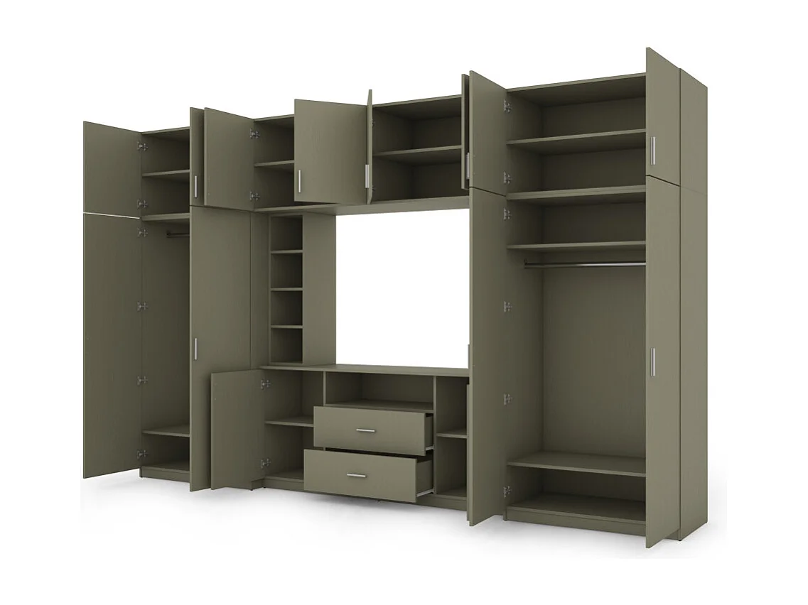 Parete attrezzata con grandi armadi e pensili DAKO – Direttamente dal produttore EMEBLAST