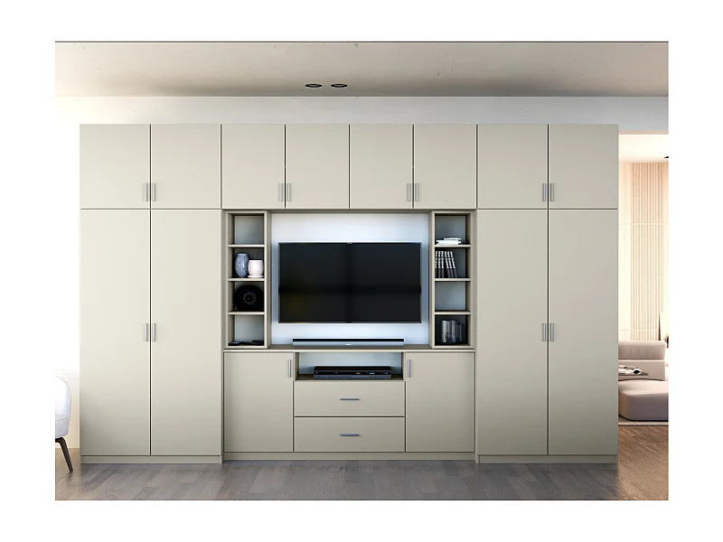 Meuble de séjour complet avec grandes armoires et rangements hauts mur de rangement DAKO – Direct fabricant EMEBLAST