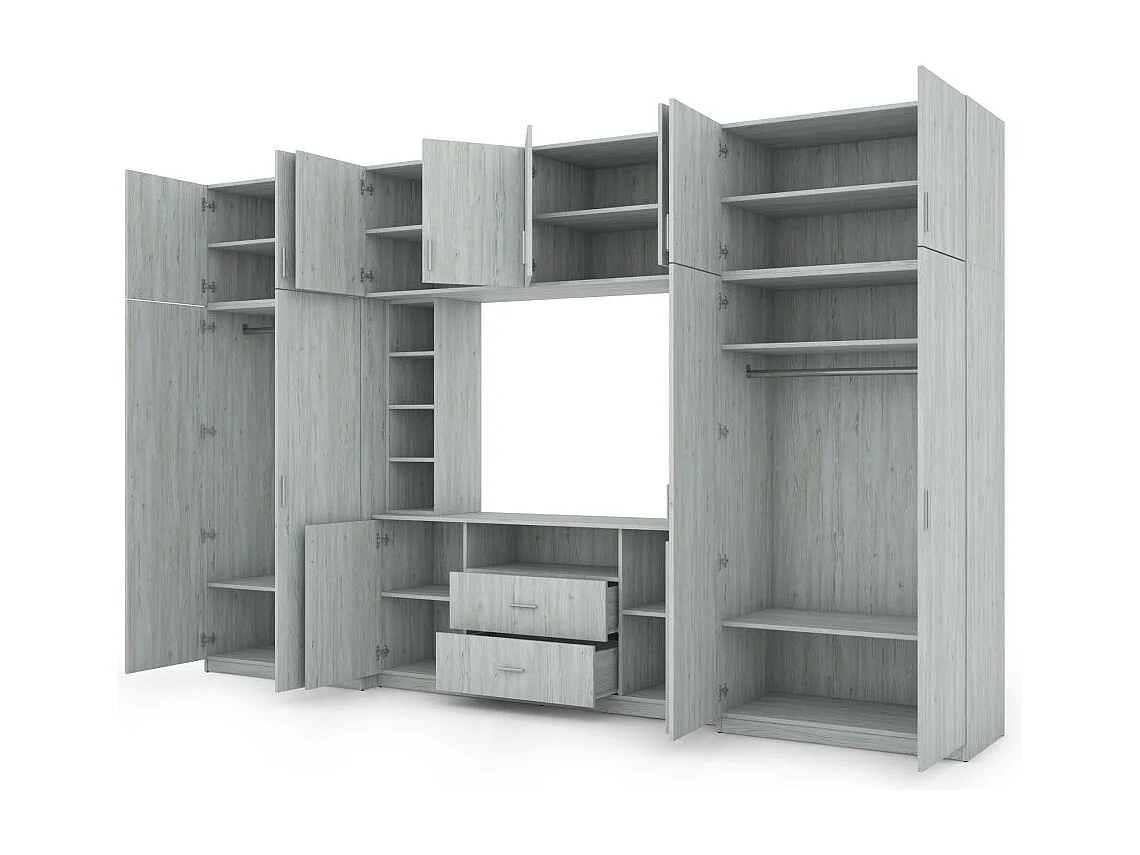 Parete attrezzata con grandi armadi e pensili DAKO – Direttamente dal produttore EMEBLAST