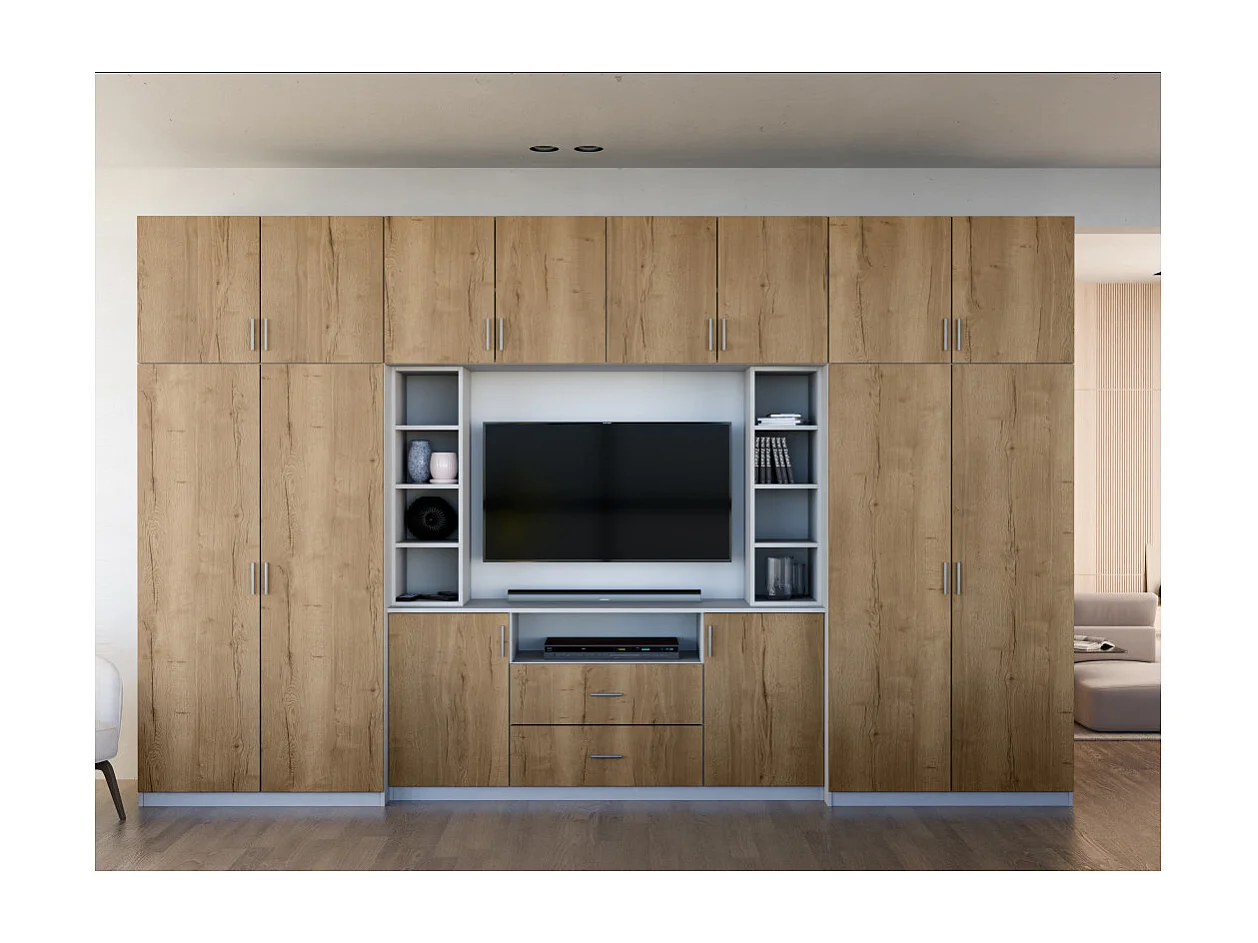 Parete attrezzata con grandi armadi e pensili DAKO – Direttamente dal produttore EMEBLAST