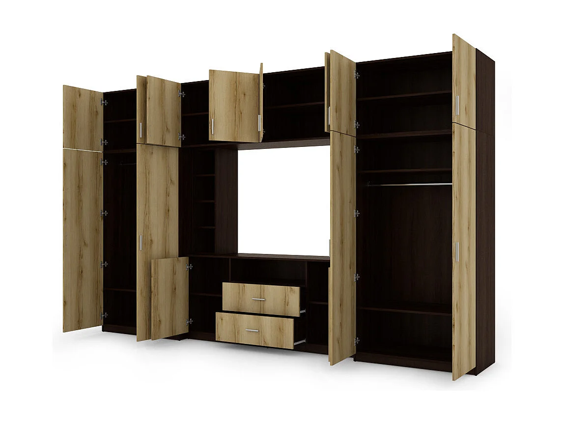 Meuble de séjour complet avec grandes armoires et rangements hauts mur de rangement DAKO – Direct fabricant EMEBLAST