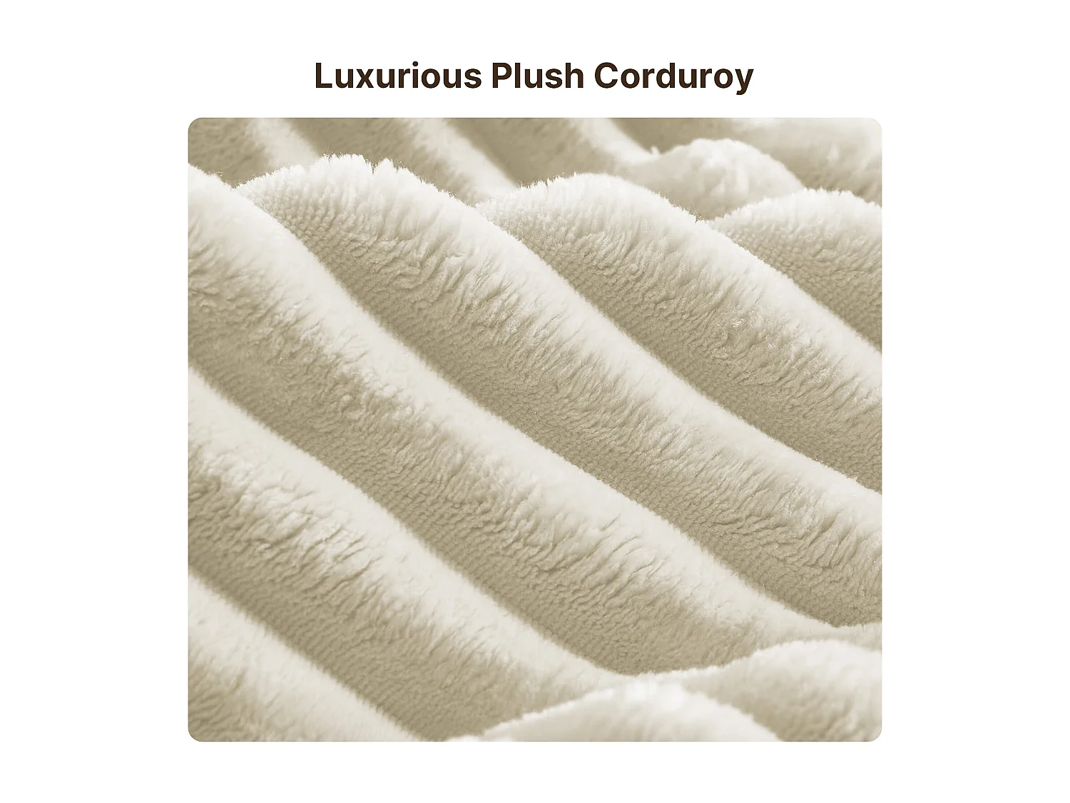 Canapé d'angle 3 Places avec Méridienne Sans Installation Velours Côtelé Beige 250x160x60cm