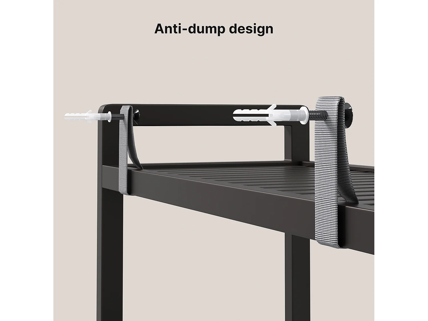 Étagère Salle De Bain 3 Niveaux 63x26x170cm Gris Foncé Bealife