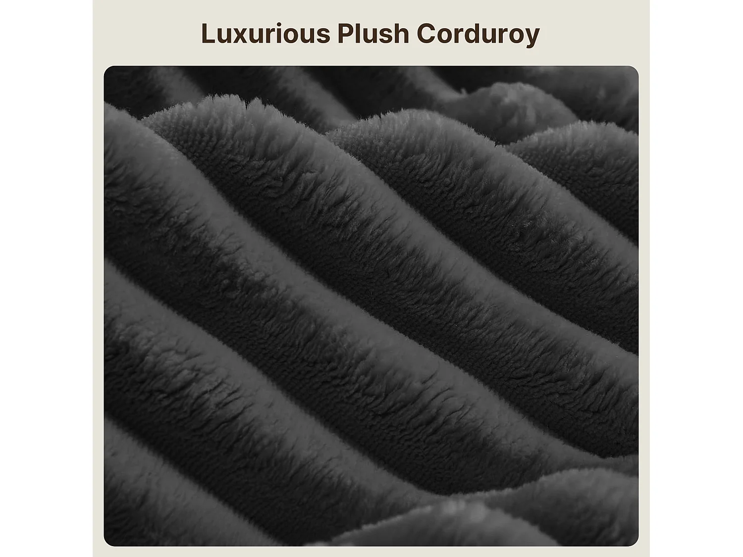 Canapé d'angle 3 Places avec Méridienne Sans Installation Velours Côtelé Gris Foncé 250x160x60cm Bealife